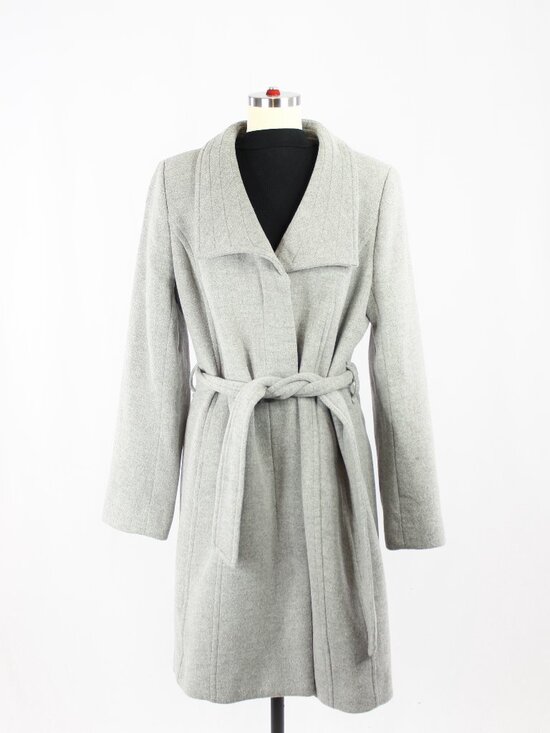 Aritzia Jackets & Blazers - Aritzia BABATON Connor Heather Light Grey Virgin Wool Belted Wrap Coat, Size M